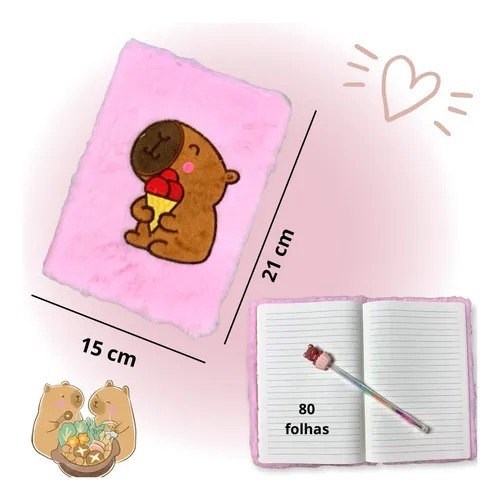 CADERNO/AGENDA PELUCIA CAPIVARA